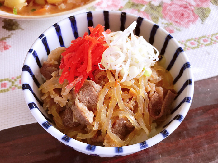 レンジでつゆだく牛丼