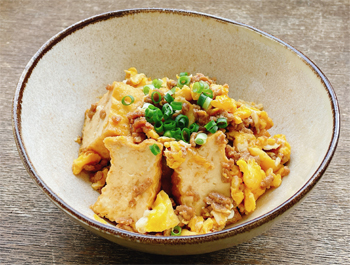 ワンパン木綿あげの卵のおかず炒め